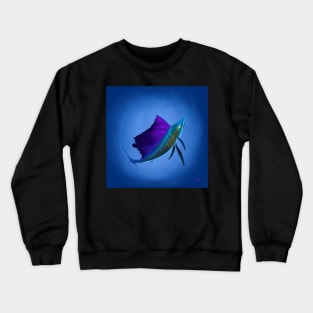 Sailfish painting, with hues of blues, purples and greens. Great gift for a fishing lover. Crewneck Sweatshirt